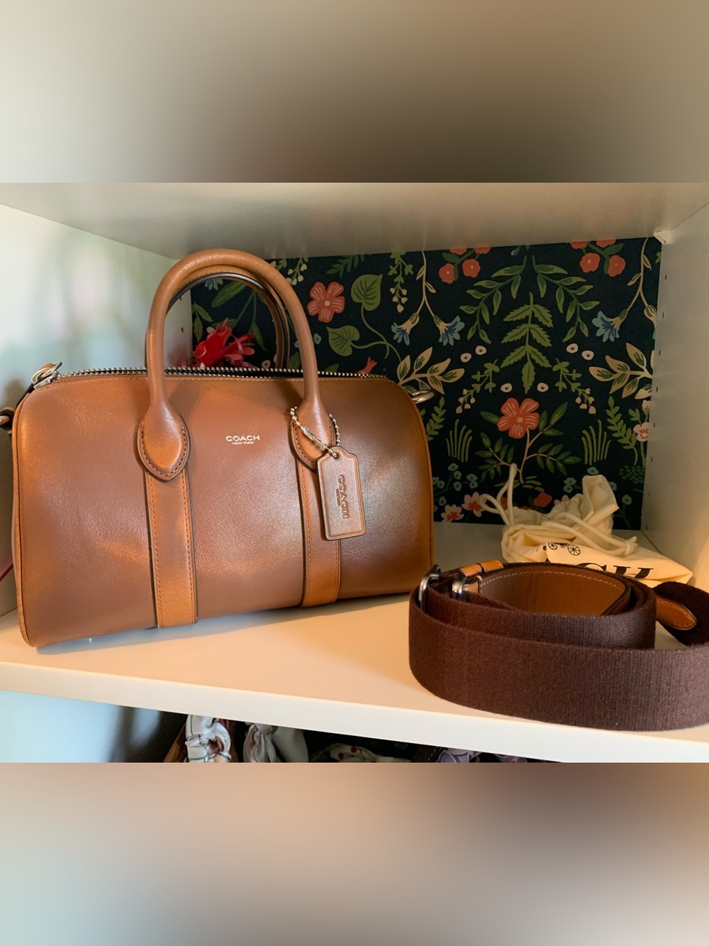 Coach Compass 25 in brown loved leather